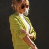 Coats & Jackets * | Entrepreneur Pocketed Blazer Chartreuse