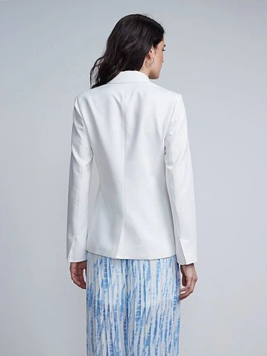 Jackets * | Double Button Blazer White - Optic White