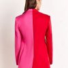 Jackets * | Colorblock Boyfriend Blazer English Factory Red - Red