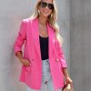 Tops * | Whinn Pocketed Blazer Pink Final Sale