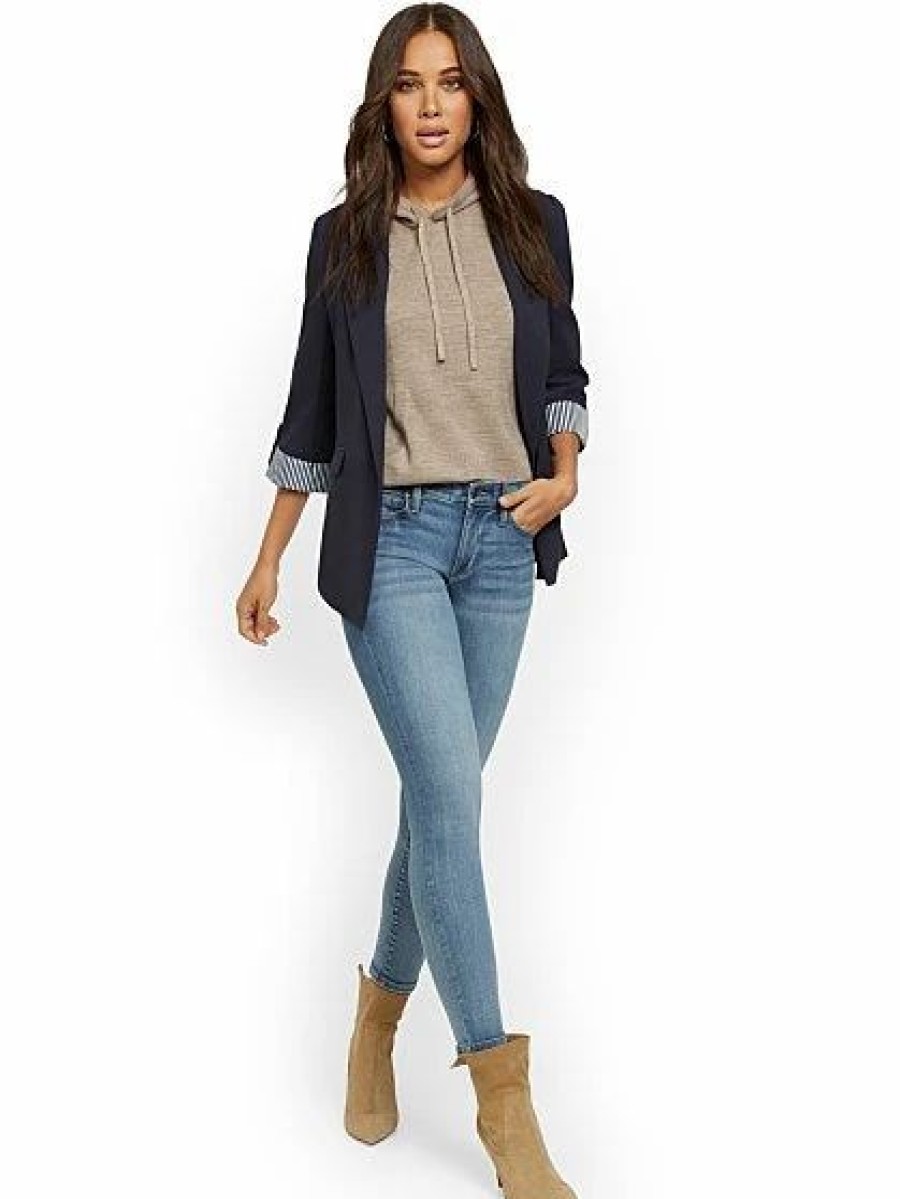 Jackets * | Madie 3/4-Sleeve Soft Blazer 7Th Avenue