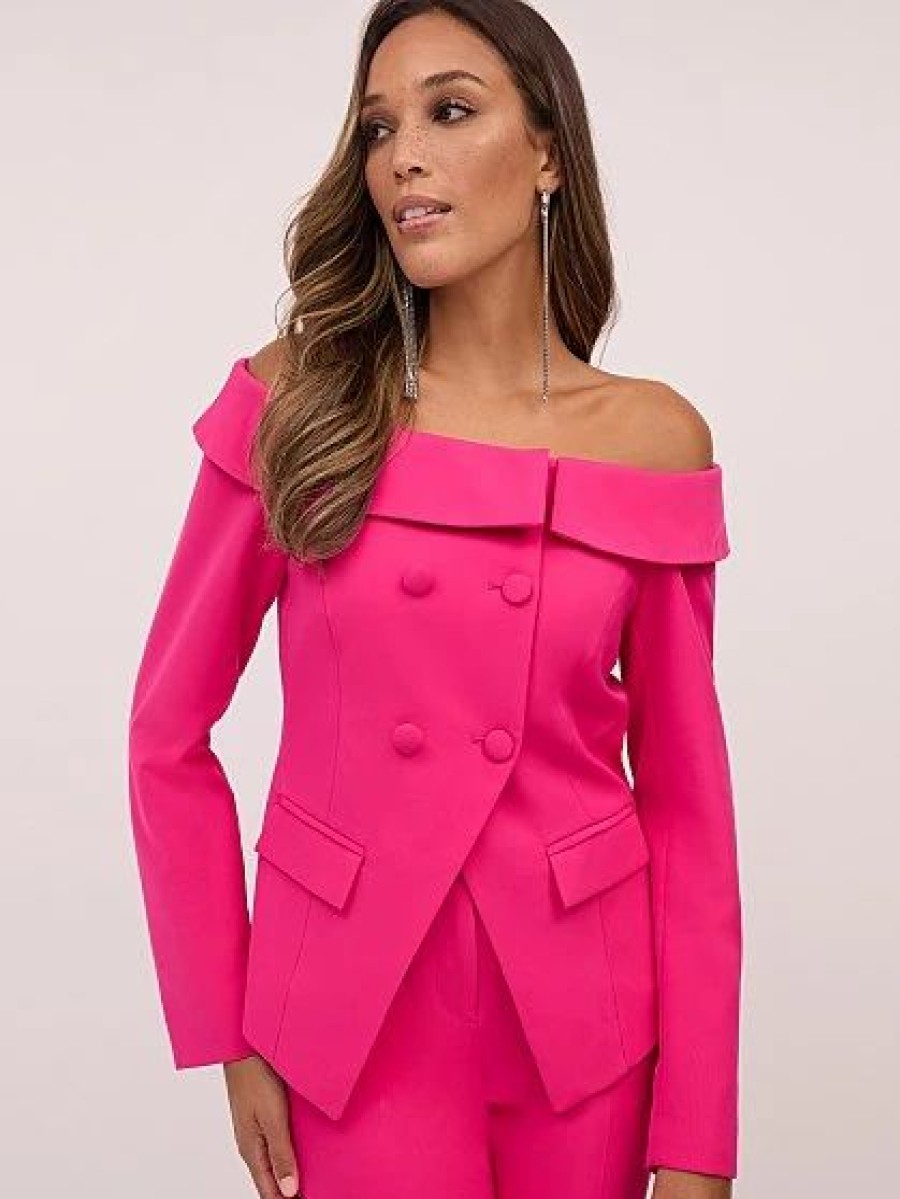 Jackets * | Off-The-Shoulder Double-Breasted Blazer