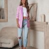 Coats & Jackets * | Bardot Colorblock Pocketed Blazer Purple Sale