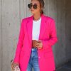 Coats & Jackets * | Expectations Pocketed Blazer Hot Pink