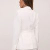 Jackets * | Tie-Waist Blazer White - Winter White