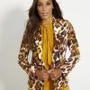 Jackets * | Soft Madie Blazer Leopard Print 7Th Avenue Yellow - Gold