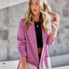 Coats & Jackets * | Susie Shimmer Pocketed Blazer Mauve Final Sale