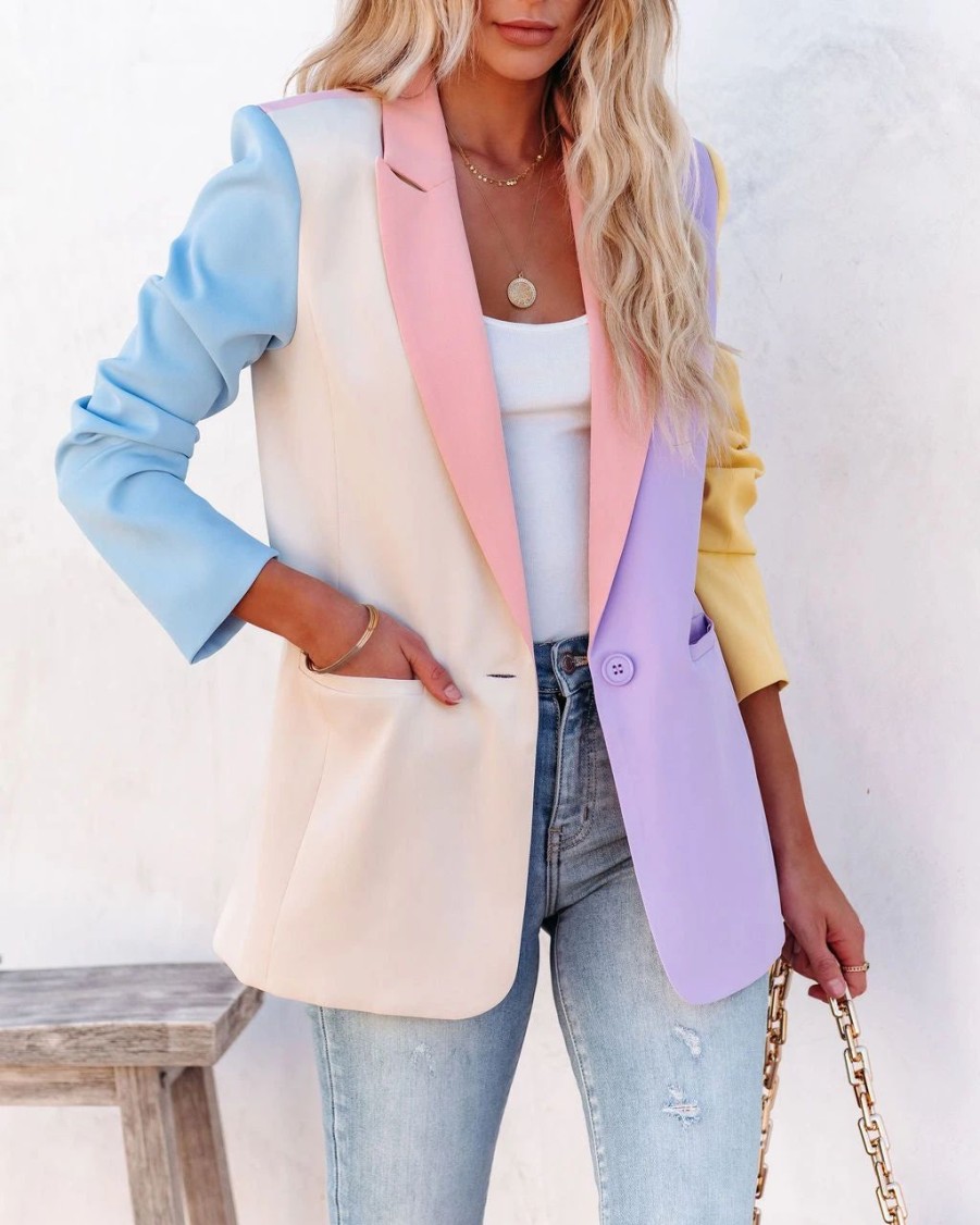 Blazers * | Mariposa Pocketed Blazer Multi Sale