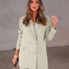 Coats & Jackets * | Talk To Me Pocketed Blazer Sage Sale