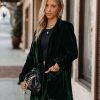 Blazers * | Chicest Pocketed Velvet Blazer Green Final Sale