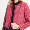 Coats & Jackets * | Be Bold Tweed Chain Blazer Berry Final Sale