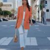 Blazers * | Joslyn Pocketed Blazer Orange Final Sale