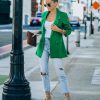 Blazers * | Runway Pocketed Blazer Kelly Green Final Sale