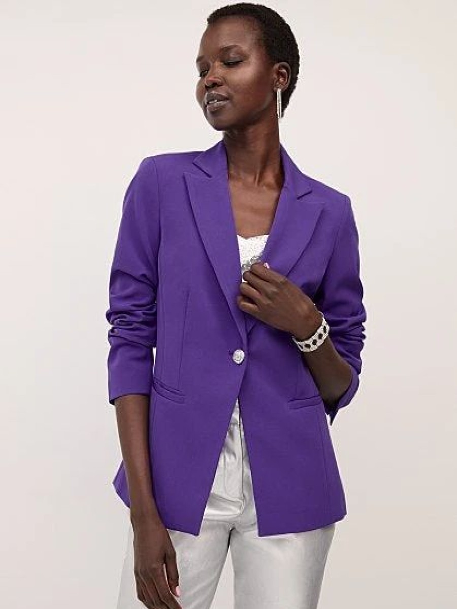 Jackets * | Rhinestone-Button Blazer