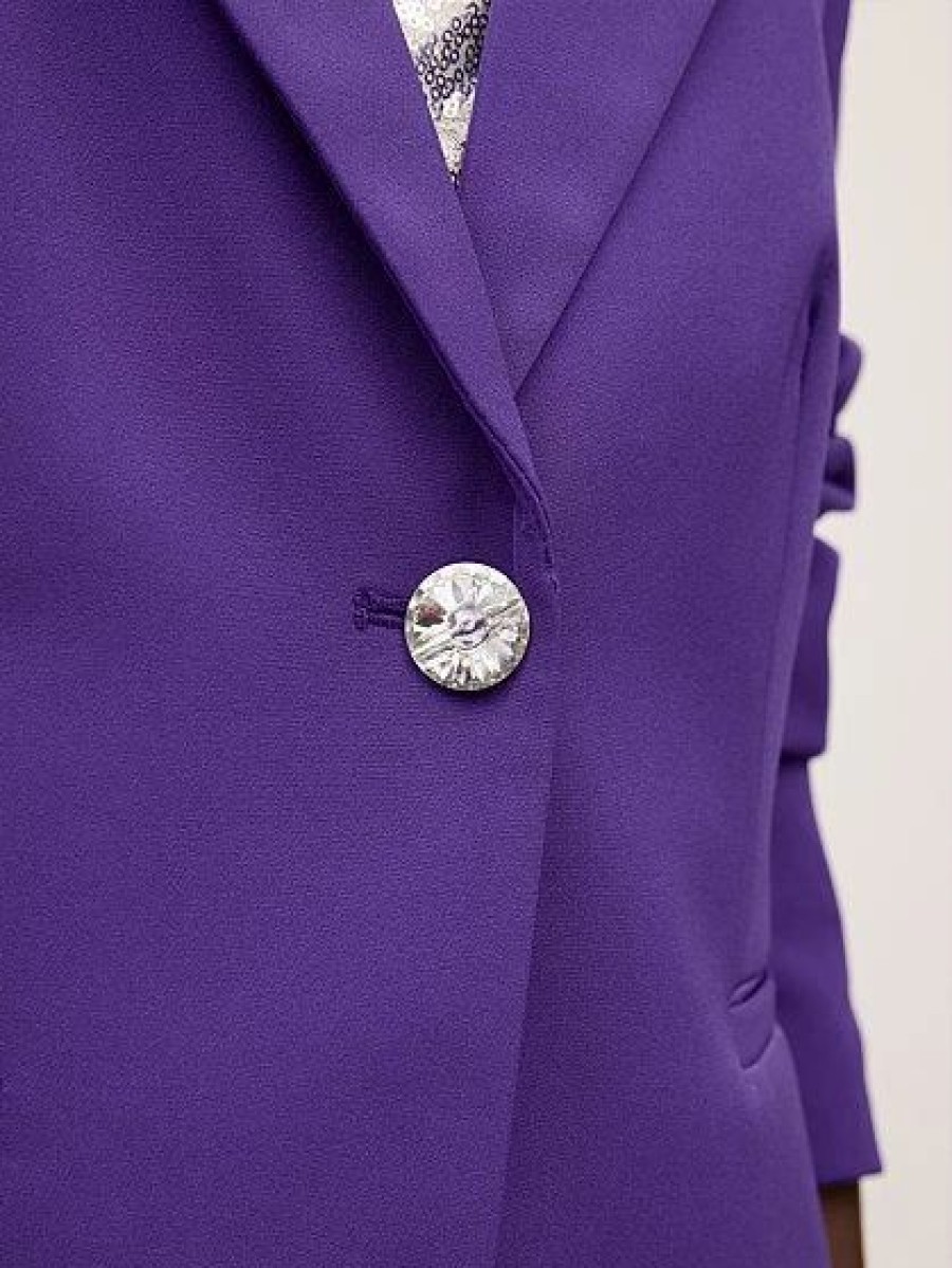 Jackets * | Rhinestone-Button Blazer