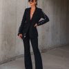 Blazers * | Michella Pocketed Pearl Blazer Black Final Sale