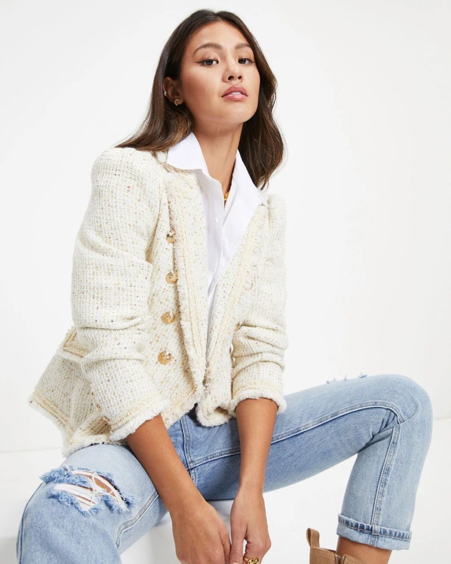 Blazers * | Understood The Assignment Pocketed Blazer Ivory Last Chance