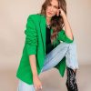 Blazers * | Makayla Pocketed Blazer Green Final Sale