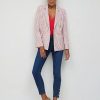 Jackets * | Tweed Check Double-Breasted Blazer Red - Siren Red