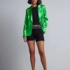 Jackets * | Shiny Blazer Green - Tickled Green