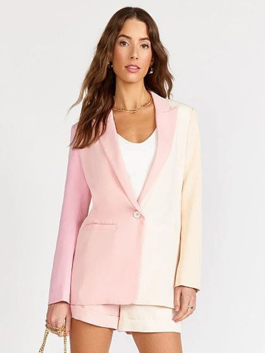 Jackets * | Colorblock Blazer Endless Rose Pink - Pink