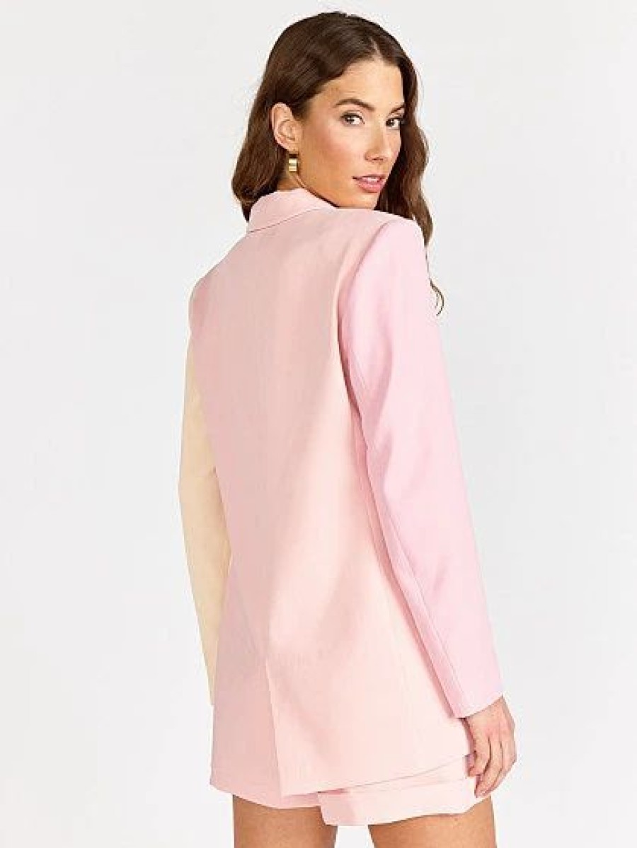 Jackets * | Colorblock Blazer Endless Rose Pink - Pink