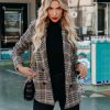 Blazers * | Celina Pocketed Plaid Blazer Final Sale