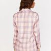 Jackets * | Double-Breasted Pastel Plaid Blazer Fanco Pink - Pink