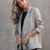 Blazers * | Bennett Pocketed Linen Blend Blazer Mocha Final Sale