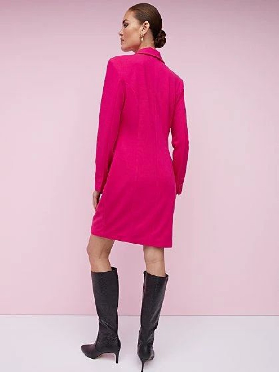 Dresses * | Button-Front Blazer Shift Dress Magic Crepe