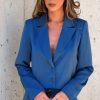 Blazers * | Anita Satin Blazer Navy Final Sale