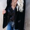 Blazers * | Wine Me And Dine Me Pocketed Velvet Blazer Black Final Sale