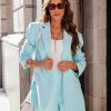 Coats & Jackets * | Aria Pocketed Blazer Light Blue