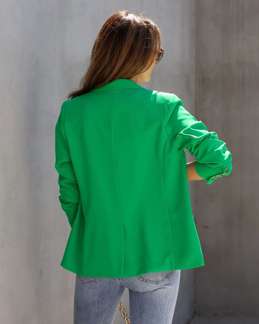 Blazers * | Long Shot Pocketed Blazer Kelly Green Final Sale