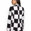 Jackets * | Checker-Print Blazer Black - Black/White