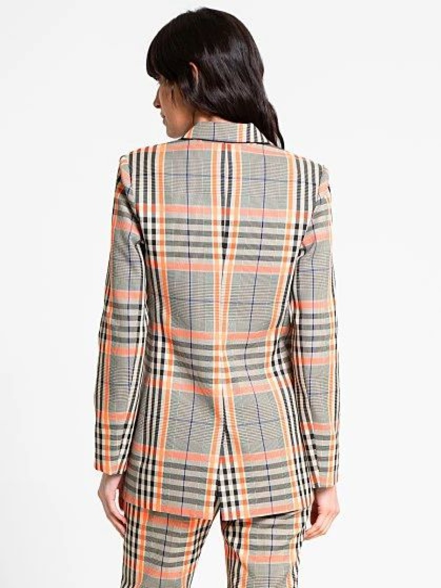 Jackets * | Neon Plaid Blazer Grey Lab Multicolor - Multi Color