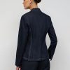 Jackets * | Petite Double-Breasted Denim Blazer Blue - Navy