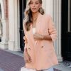 Coats & Jackets * | Whinn Pocketed Blazer Peach Sale