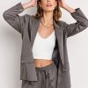 Jackets * | Single Button Pinstripe Blazer Lumiere Grey - Grey