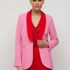 Jackets * | Colorblock Shawl-Lapel Blazer Pink - Pink Salt